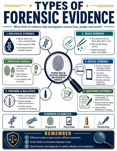 Types of Forensic Evidence I Forensic Science I Infographic