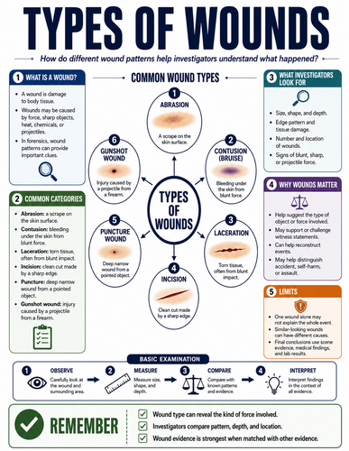 Types of Wounds I Forensic Science I Infographic