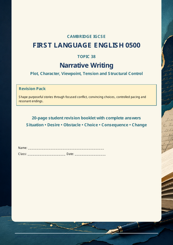 Cambridge IGCSE English 0500 Narrative Writing Plot Character and Tension