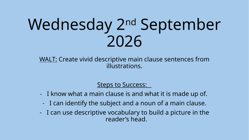 Main Clauses - Year 5
