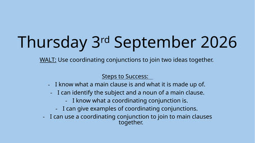Coordinating Conjunctions - Year 5