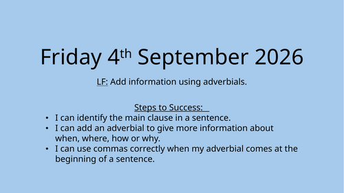 Subordinating Conjunction - Year 5