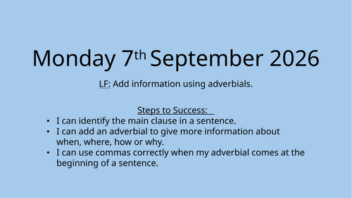 Adverbial Phrases - Year 5