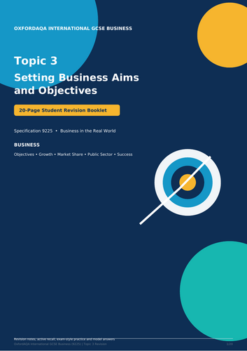 OxfordAQA International GCSE Business (9225) – Topic 3:Setting Business Aims and Objectives Revision