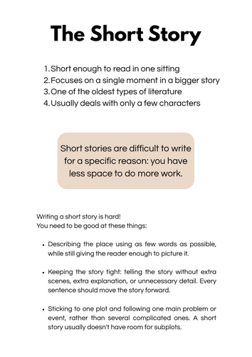 KS3 Short Story Worksheet - Science Fiction - Ray Bradbury
