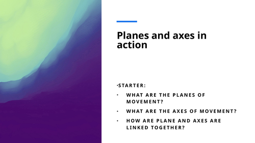 GCSE PE - Planes and axis in action