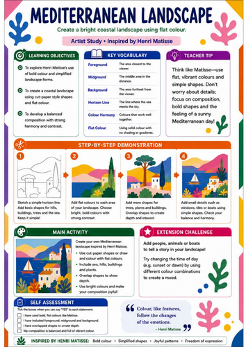 Henri Matisse Mediterranean Landscape | KS3 Art Worksheet