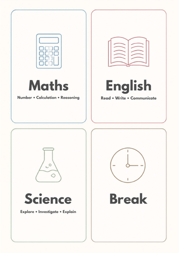 UKS2 Visual timetable