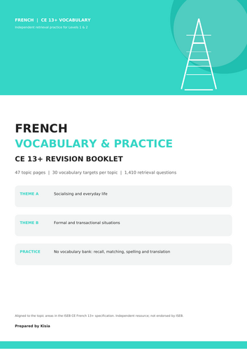 ISEB CE French 13+ Complete Vocabulary Practice Workbook – 47 Topics