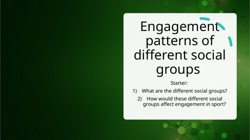 GCSE PE - Engagement patterns of social classes