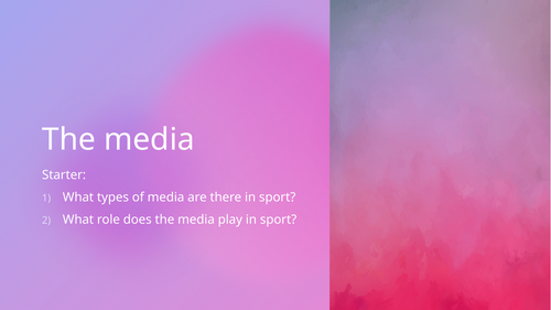 GCSE PE - The media