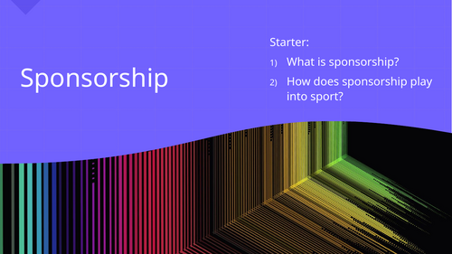 GCSE PE - Sponsorship