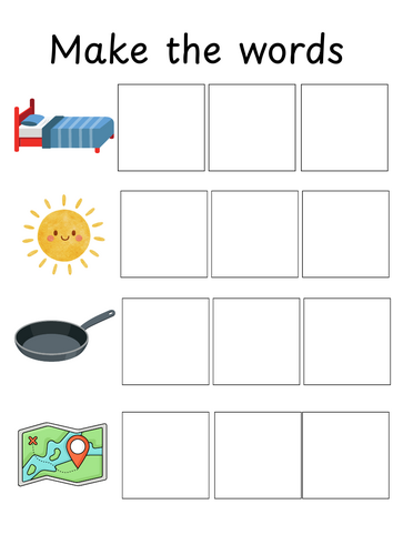 CVC word building sheets