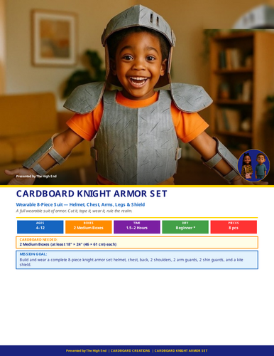 Cardboard Knight Armour | Junk Modelling Build Plan | Design & Technology | STEM Printable