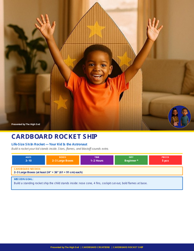 Cardboard Rocket Ship | Junk Modelling Build Plan | Design & Technology | STEM Printable
