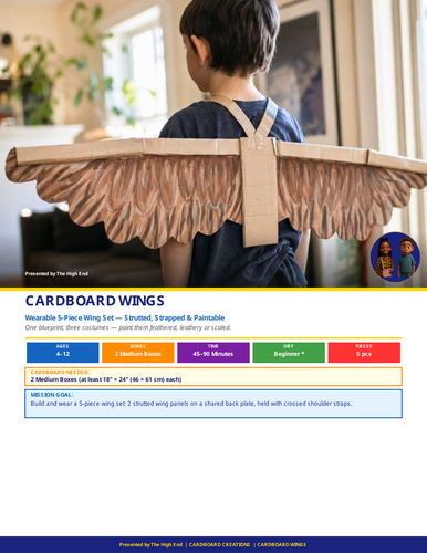 Cardboard Wings | Junk Modelling Build Plan | Design & Technology | STEM Printable