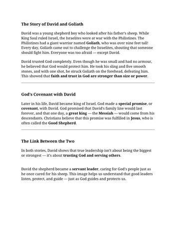 Y5, Know You More Clearly, Prophecy & Promise, L 3, Scripture passages that speak of David’s life