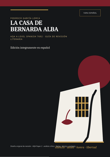 AQA A-Level Spanish 7692 | La casa de Bernarda Alba | Bilingual + Spanish Revision Guides