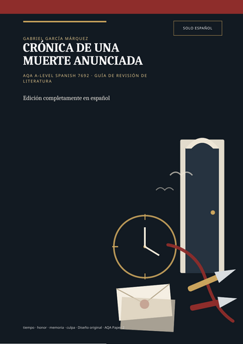 AQA A-Level Spanish 7692 | Crónica de una muerte anunciada | Bilingual + Spanish Revision Guides