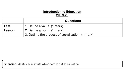 AQA A Level Sociology Education Lessons (7192)