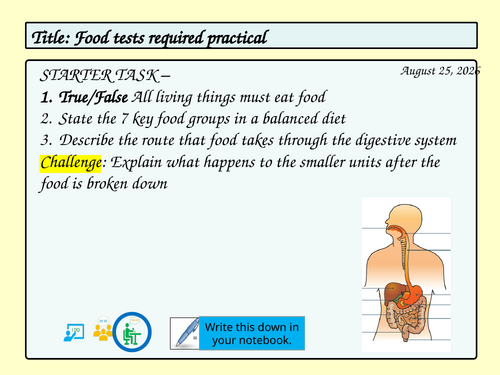 GCSE Food tests required practical
