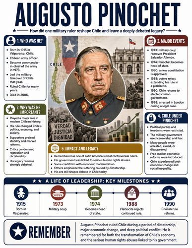 Augusto Pinochet I Historical Figures I Infographic