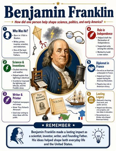 Benjamin Franklin I Historical Figures I Infographic