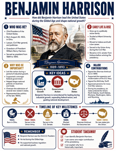 Benjamin Harrison I Historical Figures I Infographic