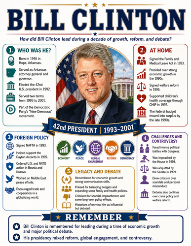 Bill Clinton I Historical Figures I Infographic
