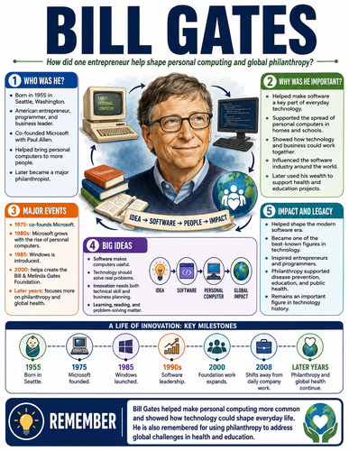 Bill Gates I Historical Figures I Infographic