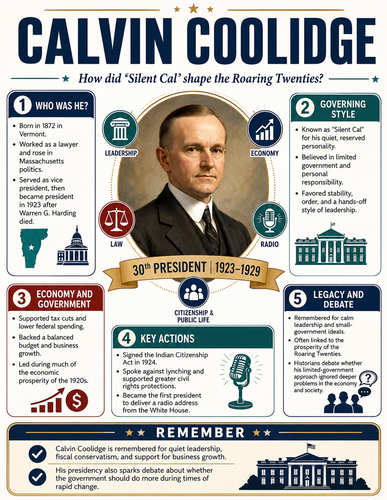 Calvin Coolidge I Historical Figures I Infographic