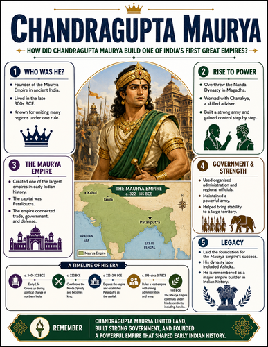 Chandragupta Maurya I Historical Figures I Infographic