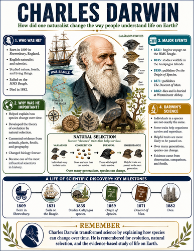 Charles Darwin I Historical Figures I Infographic