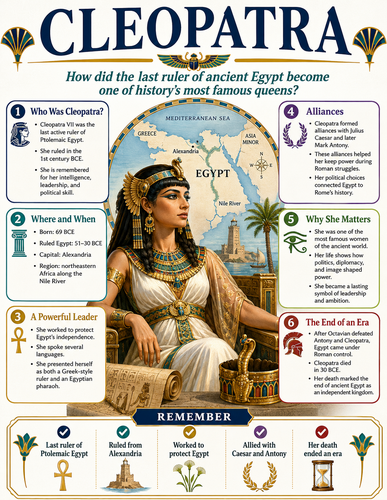 Cleopatra I Historical Figures I Infographic
