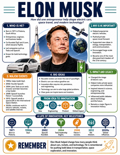 Elon Musk I Historical Figures I Infographic