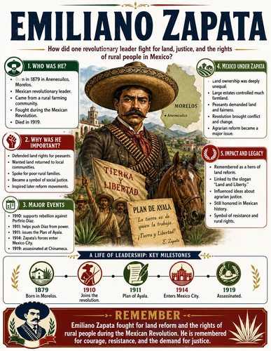 Emiliano Zapata I Historical Figures I Infographic