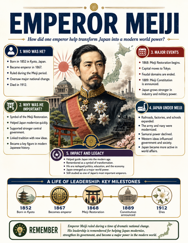 Emperor Meiji I Historical Figures I Infographic