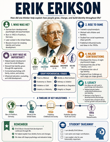 Erik Erikson I Historical Figures I Infographic