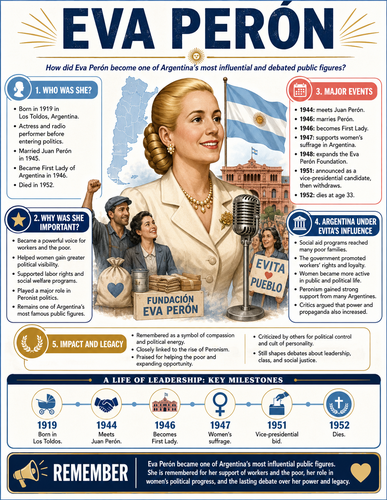 Eva Perón I Historical Figures I Infographic