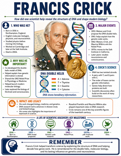 Francis Crick I Historical Figures I Infographic