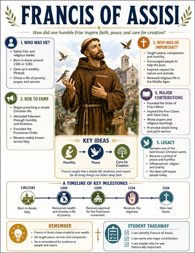 Francis of Assisi I Historical Figures I Infographic