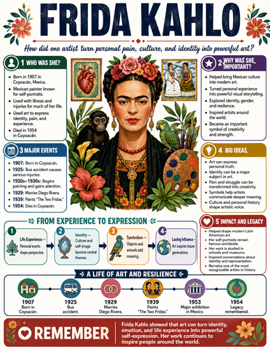 Frida Kahlo I Historical Figures I Infographic