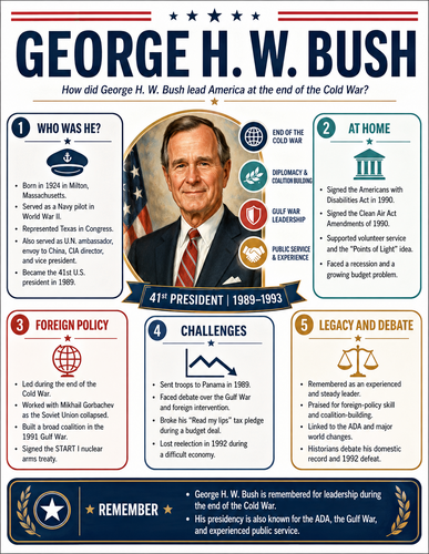 George H. W. Bush I Historical Figures I Infographic