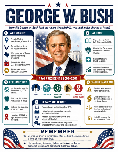 George W. Bush I Historical Figures I Infographic