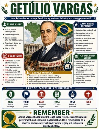 Getúlio Vargas I Historical Figures I Infographic