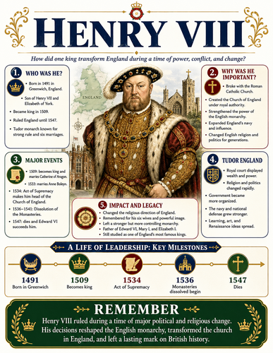 Henry VIII I Historical Figures I Infographic