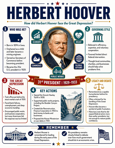 Herbert Hoover I Historical Figures I Infographic