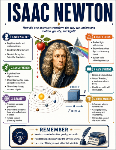 Isaac Newton I Historical Figures I Infographic
