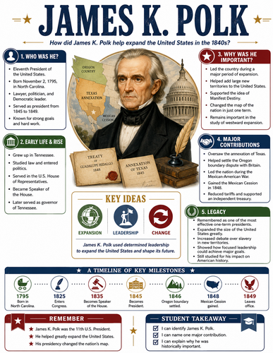 James K. Polk I Historical Figures I Infographic