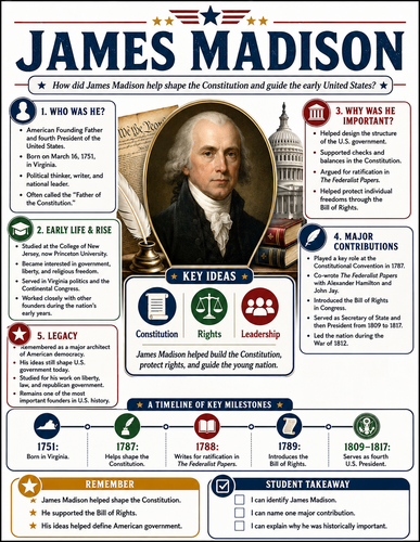 James Madison I Historical Figures I Infographic